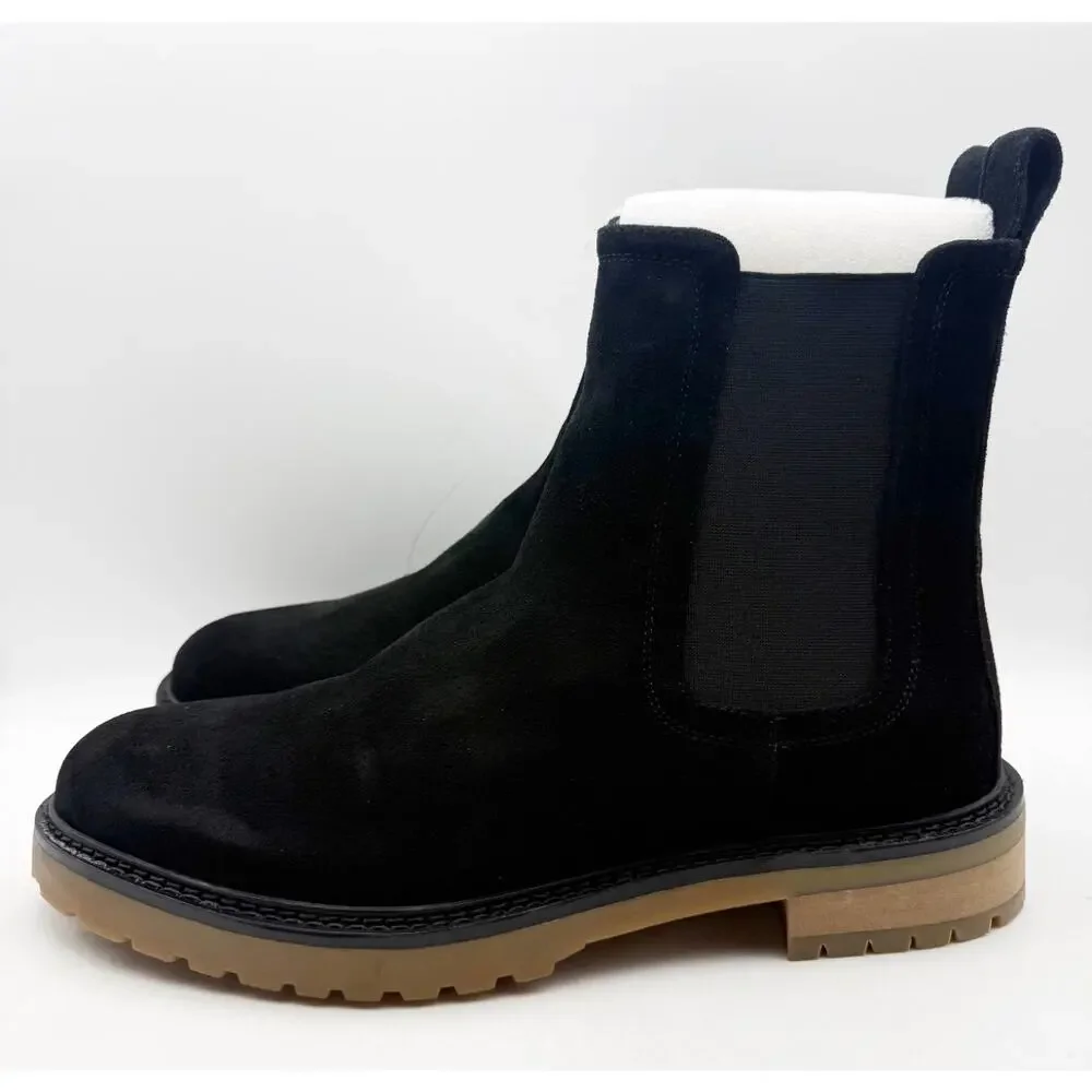 Saint Morta Men's Chunky Chelsea Boots Size 12 EU 46 Black Suede Gum NIB